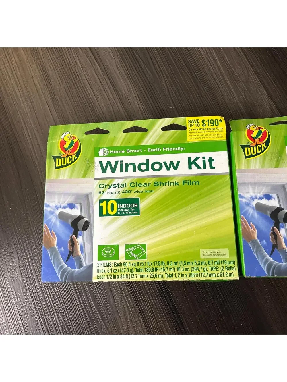 Duck Shrink Film Window Insulation Kit Indoor 62' x 420' Total Film Per Box